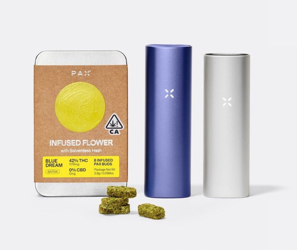 PAX now makes hash-infused flower pellets for use in the Pax 3 flower vape. (Courtesy PAX)
